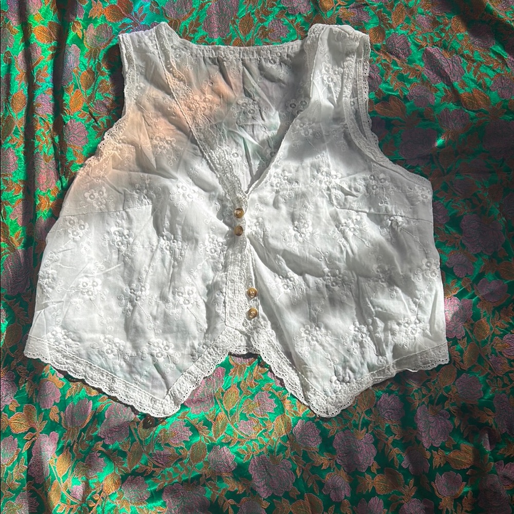 🌊Coastal Cowgirl Sheer Lace Vest 🤠🌸